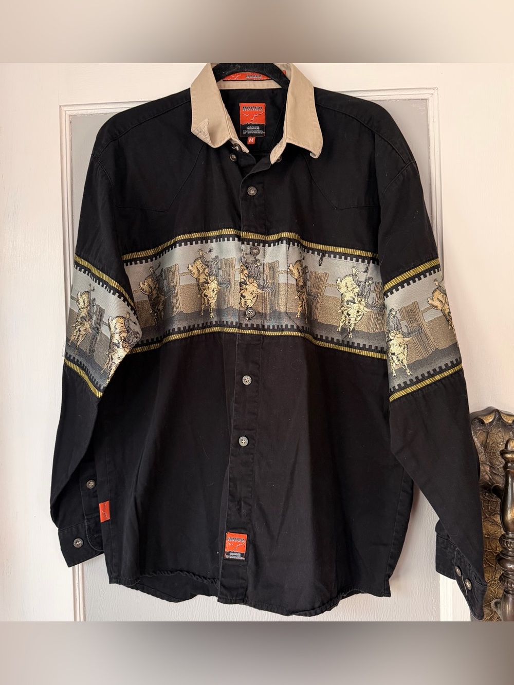 Vintage 90s rodeo Carte d’identite bull riding western wear cowboy shirt